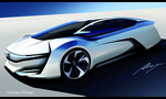 Honda FCV Hydrogen Fuel Cell Electric Vehicle Design Study for 2015